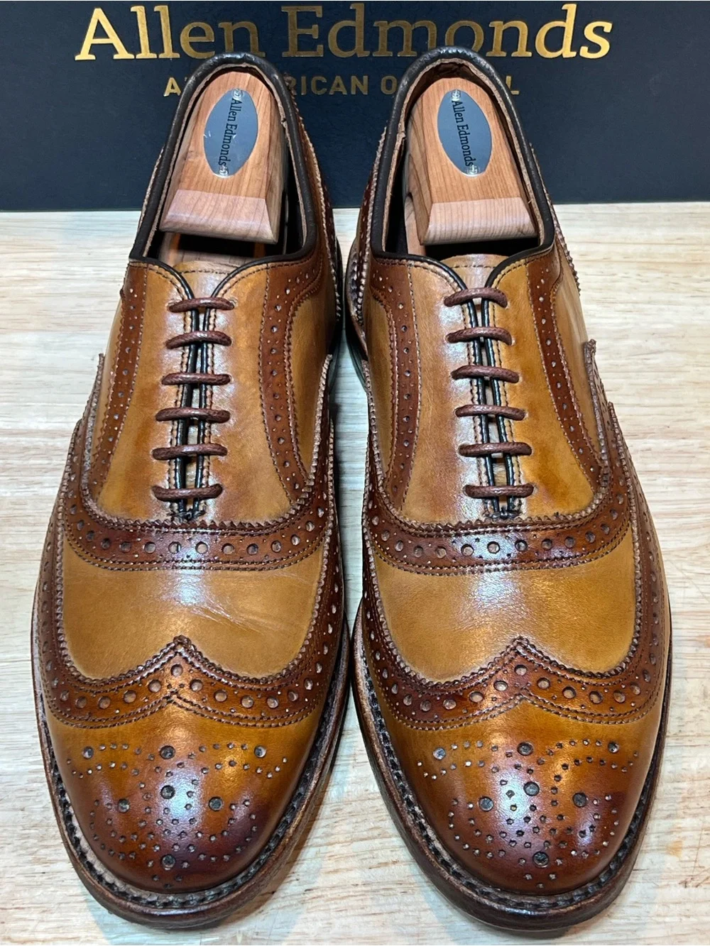 Allen Edmonds Two-Tone Brown Wingtip Oxfords
